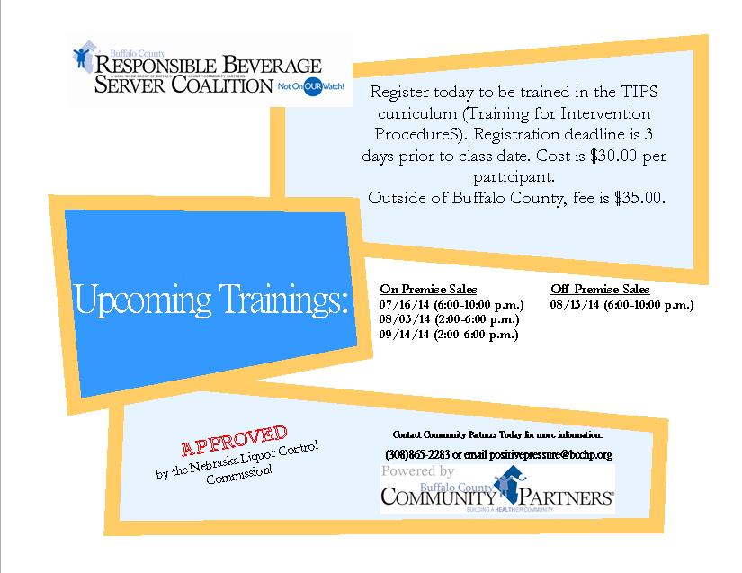 TIPS Training Dates Announced for July through August