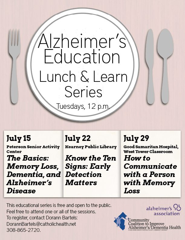 Coalition Providing Alzheimer’s Education Sessions in July
