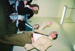 Former Senator Joel Johnson educates Kearney students on his priority bill the Clean Indoor Air Act.