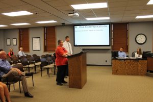 The City of Kearney recognized retailers, Walgreens and Kwick Stop, for omitting the sale of glass bottles during Cruise Nite, at a City Council meeting.